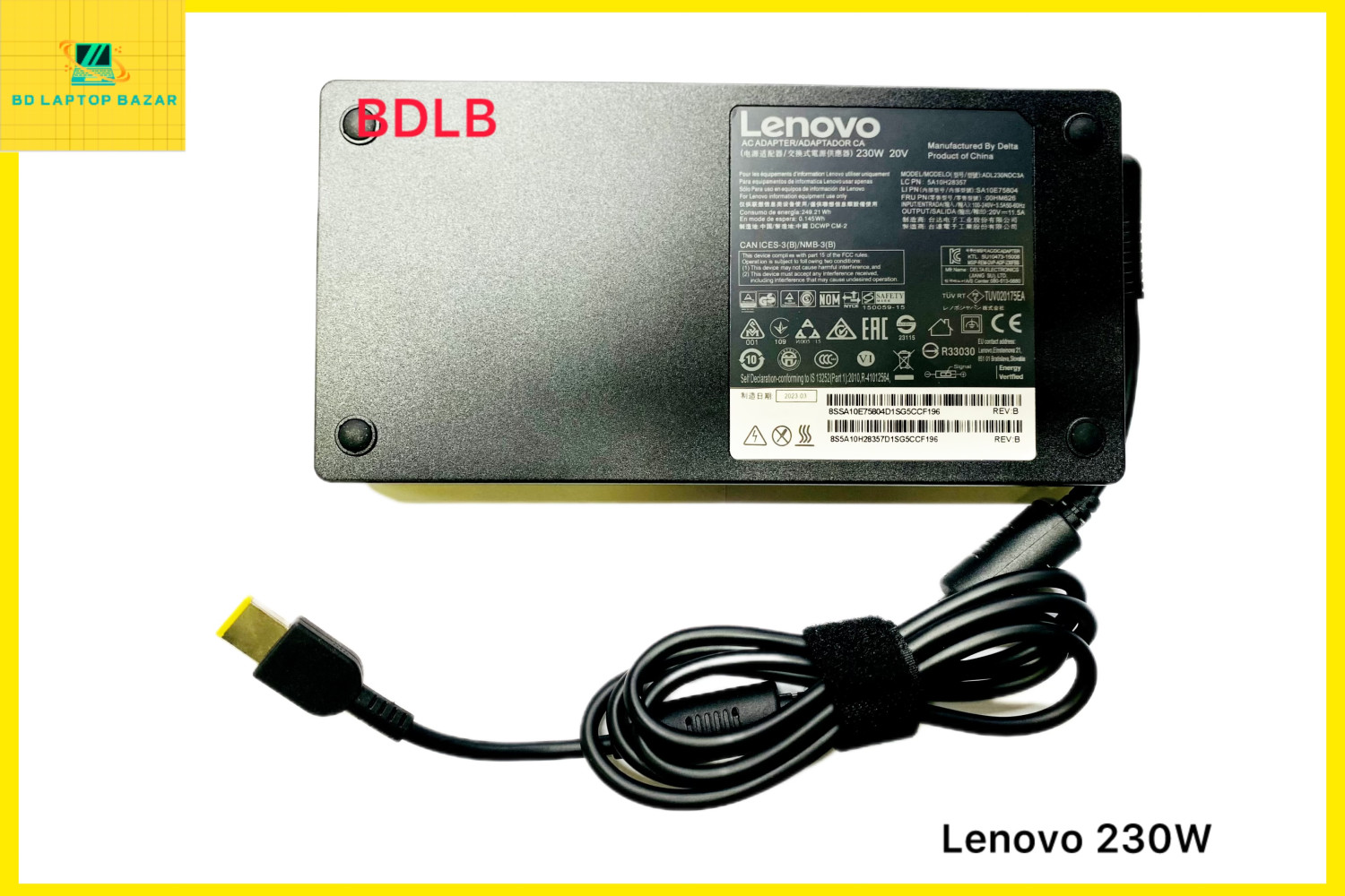 Lenovo 230 Watt Legion 5 Charger  for Lenovo Legion 5 7 5P C7 S7 Y520 Y740 Y730 Y900 Y910 Y920 Y7000P ThinkPad P16 P15 P73 P52 P70 ADL230NLC3A Laptop charger