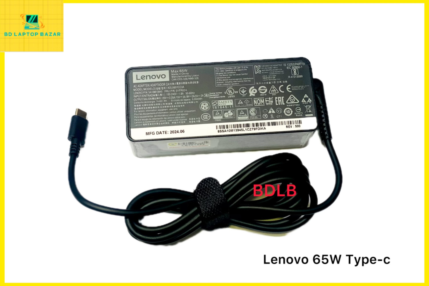 Lenovo 65W USB Type-C 20V 3.25A  Original Laptop Charger Adapter