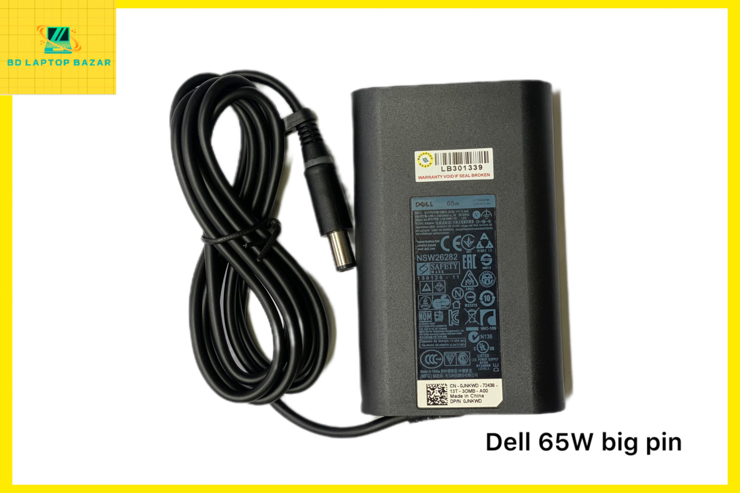 DELL 19.5V 3.34A 65W Big Port Laptop Charger Adapter For Dell Laptop